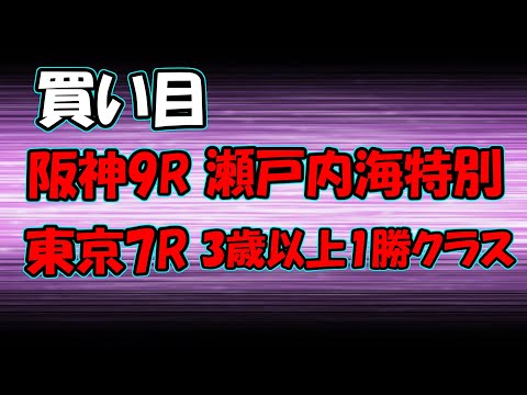【買い目】 阪神9R瀬戸内海特別 アルナシーム　東京7R カヨウネンカ【競馬】
