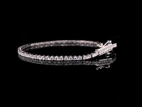 .925 Sterling Silver 2.0 Cttw Diamond Classic Link Tennis Bracelet (I-J Color, I2-I3 Clarity)