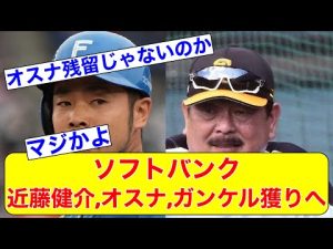 【ソフトバンク】近藤健介、オスナ、ガンケル獲得へ【なんJ反応】【日ハム】【ロッテ】