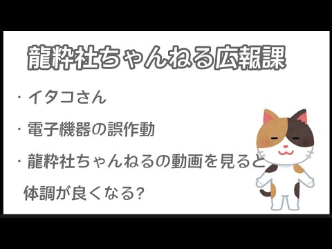 イタコさん。電子機器の誤作動。龍粋社 の動画で体調回復？