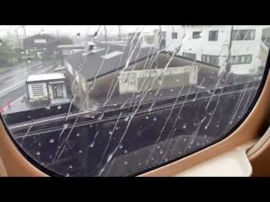 【台風接近】東海道新幹線のぞみ12号台風8号接近の影響で静岡〜新富士間徐行運転（2022年8月13日）#japan #shinkansen #rain