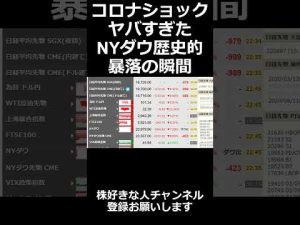 【貴重映像】NYダウ史上最悪の大暴落