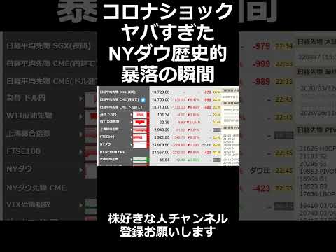 【貴重映像】NYダウ史上最悪の大暴落
