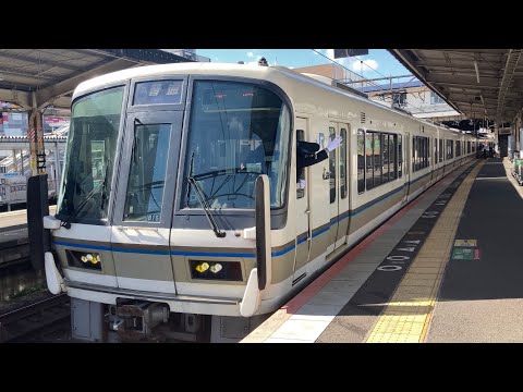 【4K】3形式そろい踏み！琵琶湖線 221系B12編成 普通米原行き 225系100番台L5編成＋223系2000番台V53編成 普通加古川行き 石山駅到着から発車まで