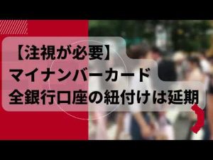 【注視が必要】マイナンバーカードと全銀行口座の紐付けは延期