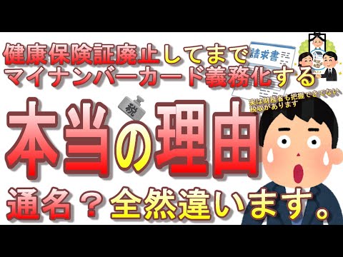 【考察動画】マイナンバーカードを実質義務化する本当の理由を中立目線で徹底解説！健康保険証廃止の理由は通名禁止？銀行口座の紐づけは弱者救済のため？全然違います【ジョブ型雇用、インボイス制度、消費税】