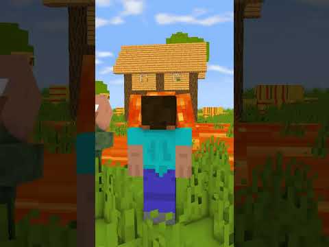 MINECRAFT ON 1000 PING ( Herobrine Saves Village) Monster School Minecraft Animation