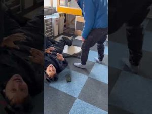 携帯電話で遊んでいるときに、会長のペットのトカゲに首をかまれました