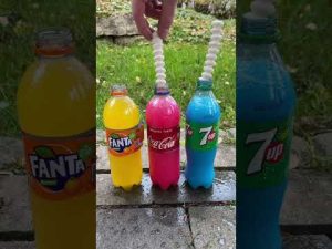 Coca Cola, Fanta, Sprite und Mentos | Experiment #Shorts