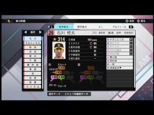 【プロスピ2021選手能力 / NPB PLAYER′S DATE】ソフトバンク 29 石川柊太選手 HAWKS Shuta Ishikawa