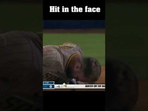 Brandon Drury being hit by the face 83 mph pitch #mlb #shorts
