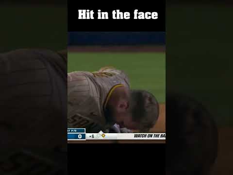 Brandon Drury being hit by the face 83 mph pitch #mlb #shorts