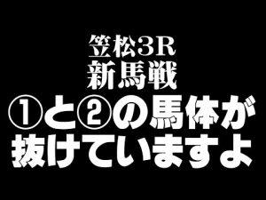 笠松３Rの新馬戦は①と②の馬体が抜けています